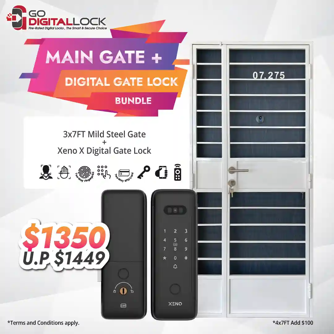 Mild Steel Gate +Xeno X Digital Gate Lock Bundle Mild Steel Gate +Xeno X Digital Gate Lock Bundle